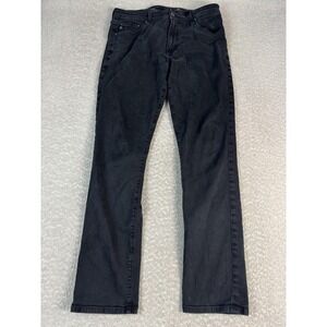 AG Adriano Goldschmied Everett Jeans Mens 33x32 Black Straight Stretch Denim